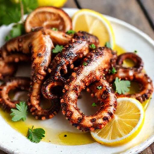 Klassisk Grillad Bläckfisk med Citron och Olivolja