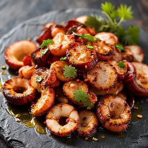 Snabb Grillad Bläckfisk med Vitlök och Chili