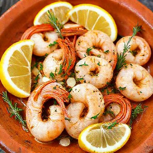 Vitlöksräkor med Citron och Örter