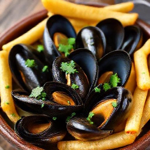 Klassiska Musslor Frites