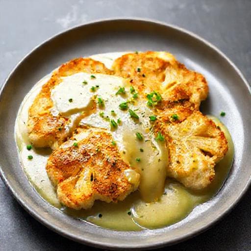 Snabb Blomkålsstek med Citron- och Örtsås