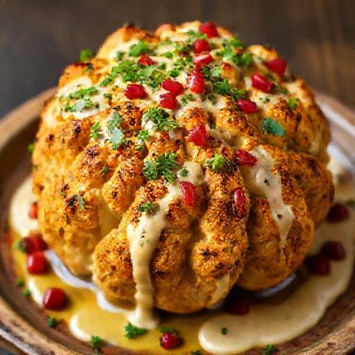 Helrostad blomkål med tahini