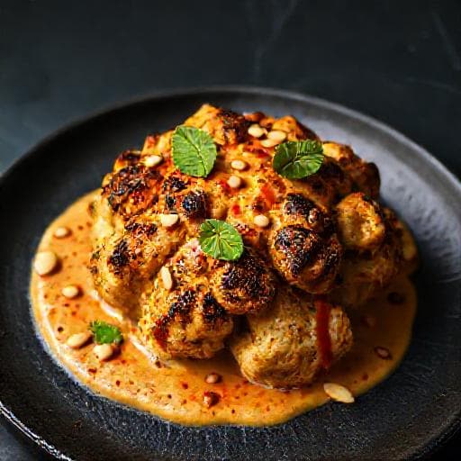 Helrostad blomkål med tahini och harissa