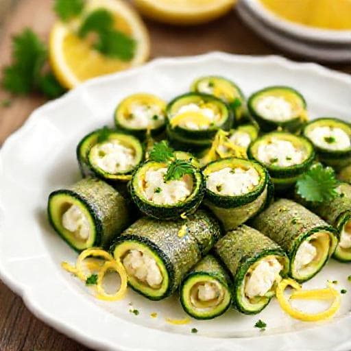 Snabb Zucchinirullar med Ricotta och Citron