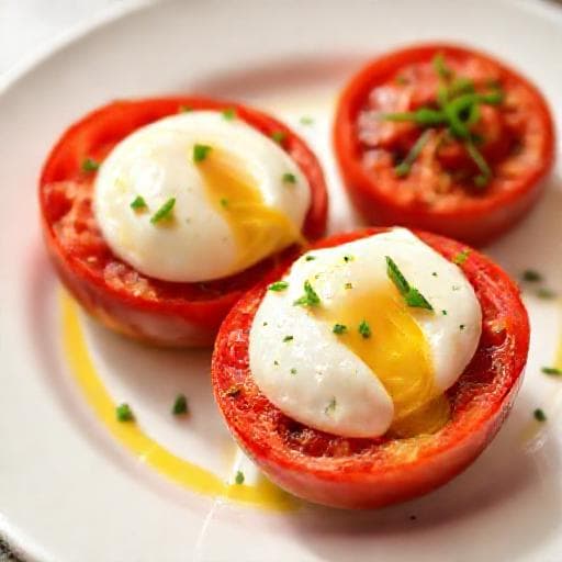 Snabbvariant: Bakade Tomater med Pocherat Ägg
