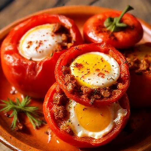 Kreativ Twist: Bakade Tomater med Ägg och Chorizo