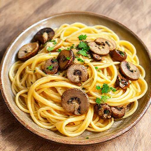 Snabb Tagliatelle med Svamp och Vitlök