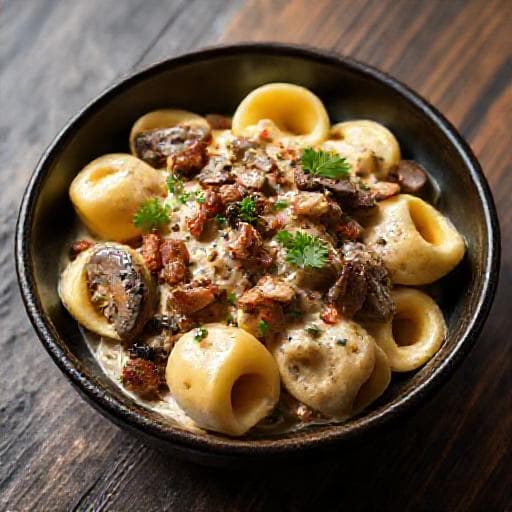 Tortellini med Krämig Svamp- & Pancettasås