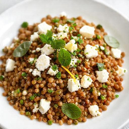 Snabb Linsallad med Fetaost och Citron