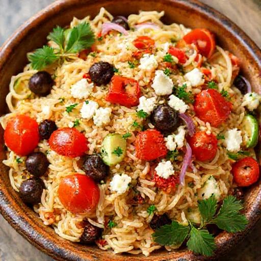 Klassisk Medelhavssallad med Orzo