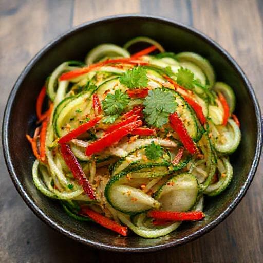 Asiatisk Gurksallad med Chili och Ingefära