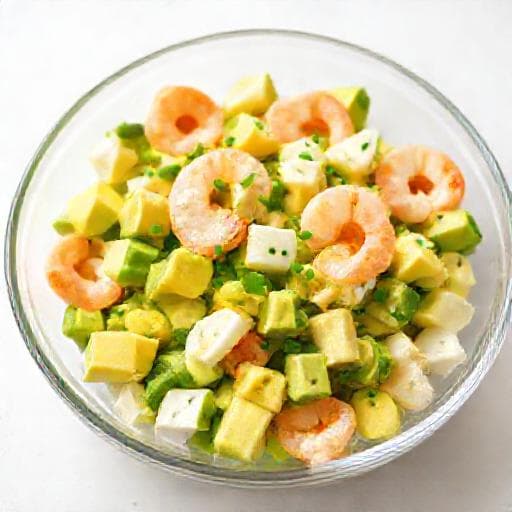 Snabb Avokadosallad med Ägg och Räkor