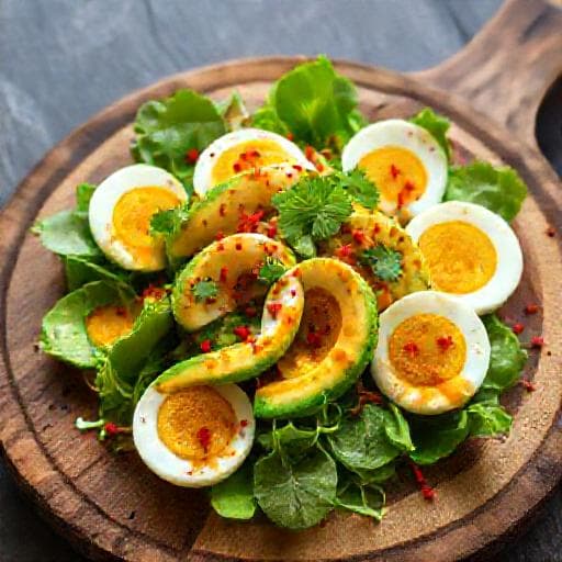 Avokadosallad med Ägg och Chilidressing