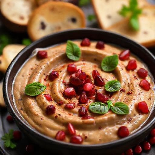 Baba Ganoush med Rökt Paprika och Granatäpple