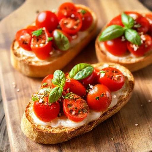 Snabb Bruschetta med Körsbärstomater och Vitlök