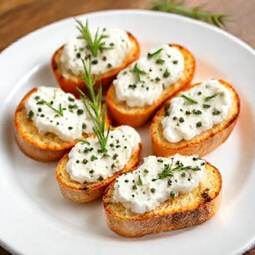 Snabba Crostini med Chèvre och Rosmarin