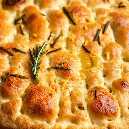 Focaccia med Rosmarin och Citronzest