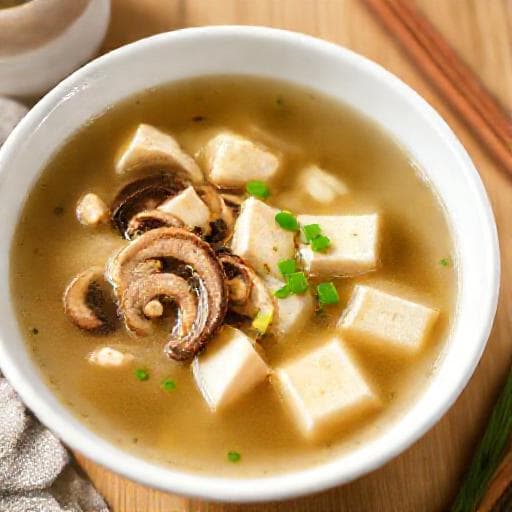 Snabb Misosoppa med Tofu och Svamp