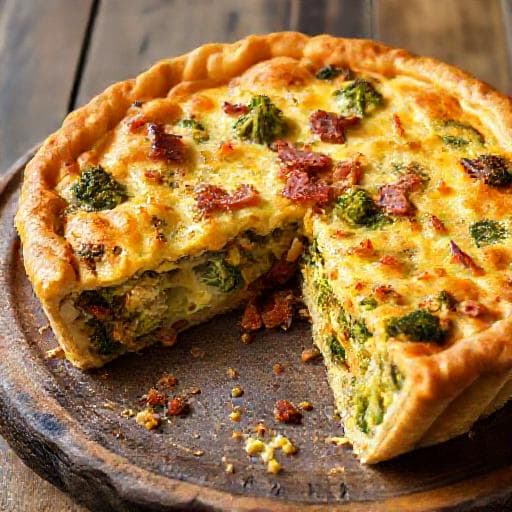 Broccolipaj med Bacon och Lök