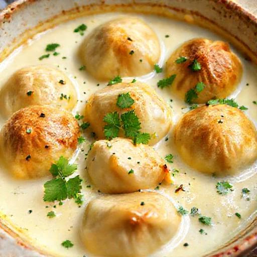 Klassisk Dumplinggratäng med Kokosmjölk