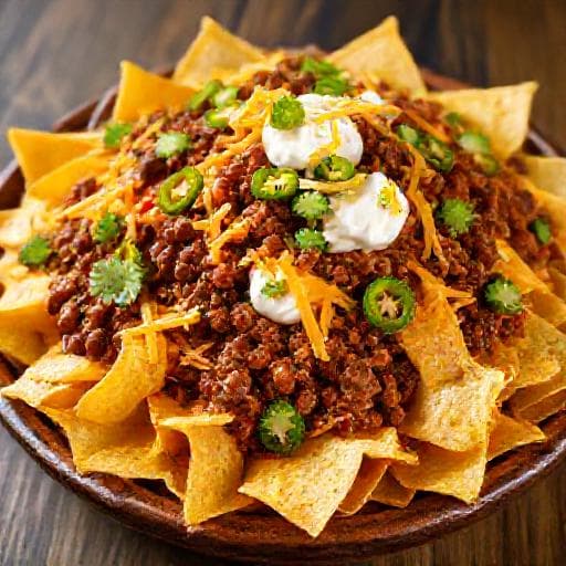 Klassiska Nachos med Chili con Carne och Ost