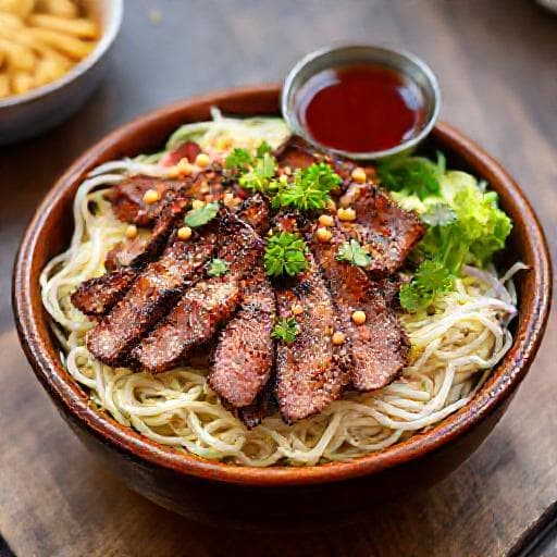 Bún Bò Nam Bộ med Grillad Marinad
