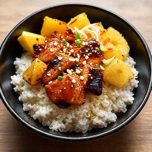 Teriyaki Kyckling Poké Bowl med Ananas