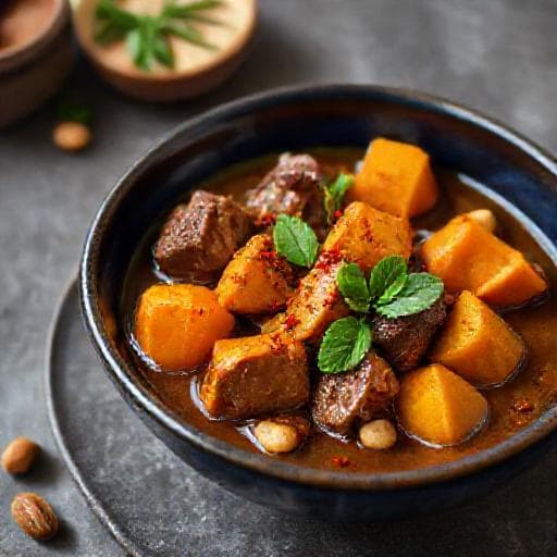 Massaman Curry med Anka och Sötpotatis