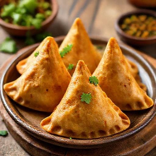 Klassiska Indiska Samosas