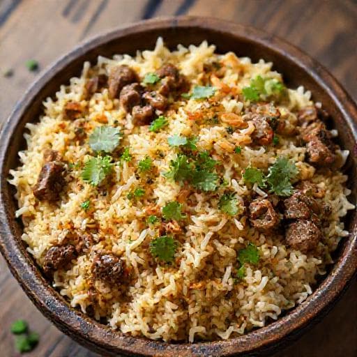 Snabb Lamm Biryani (med färdigkryddad lammfärs)