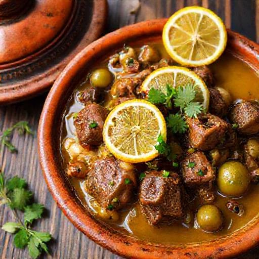 Lammtagine med Citron och Oliver