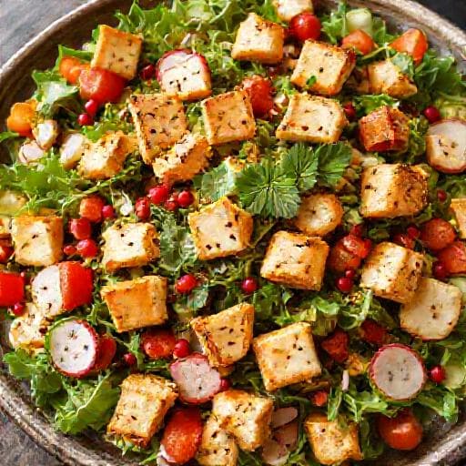 Fattoush med Rostad Halloumi