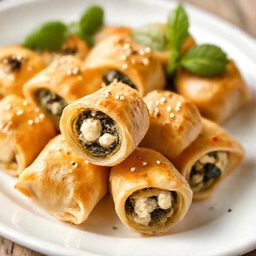 Snabb Spanakopita-rullar