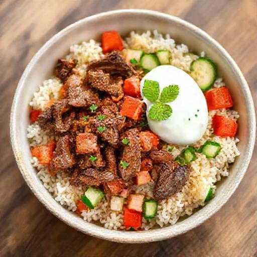 Snabb Nötshawarma-bowl