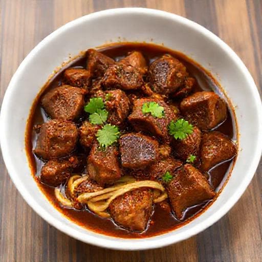 Snabbare Nötkött Rendang (med färdig kryddpasta)