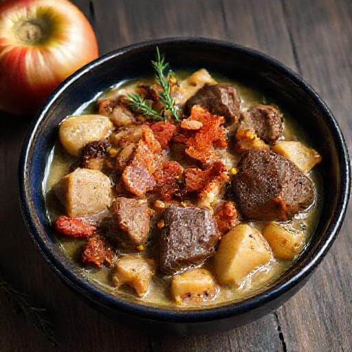 Levergryta med Bacon och Äpple