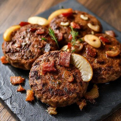 Leverbiffar med Bacon och Äpple