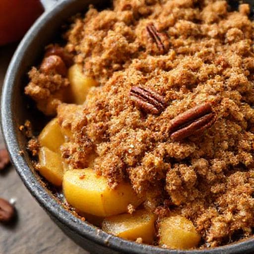 Äppelcrumble med Havssalt och Pekannötter