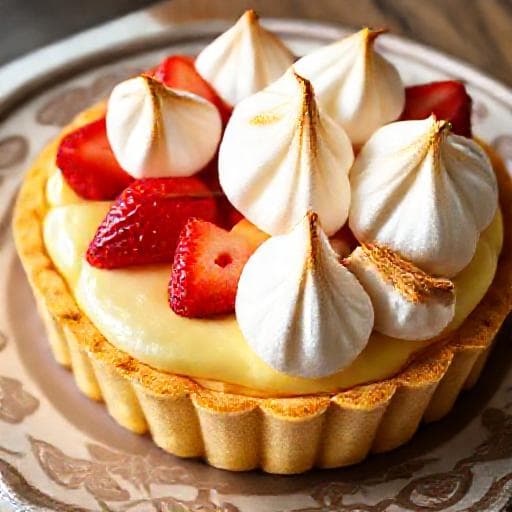 Jordgubbstarte med Citronkräm och Meringue