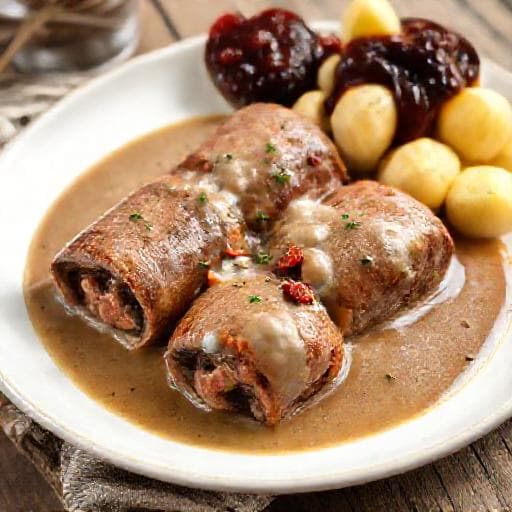 Klassiska Oxrullader med Gräddsås