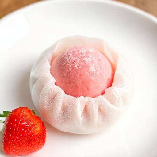 Snabb Mochi med Jordgubbsglass