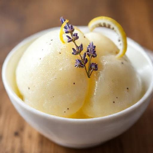 Citronsorbet med Lavendel