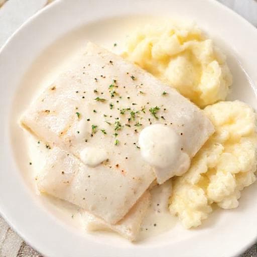Snabb Lutfisk med Enkel Vitsås