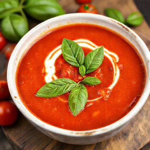 Klassisk Tomatsoppa med Basilika