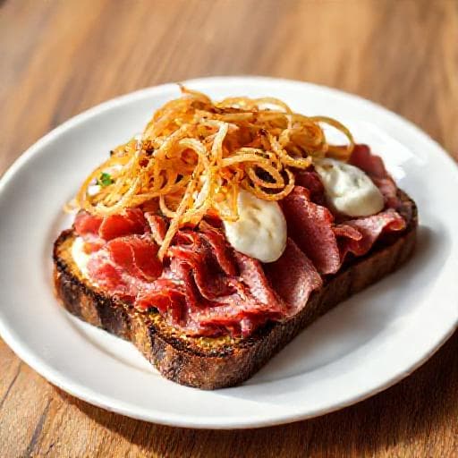 Klassisk Smørrebrød med Rostbiff