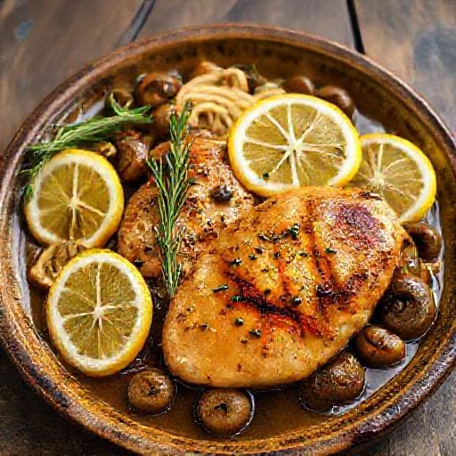Kyckling Marsala med Citron och Rosmarin