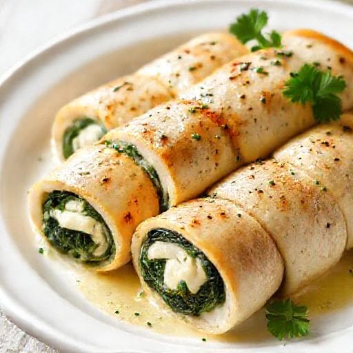 Klassiska Kycklingrullader med Spenat och Ricotta