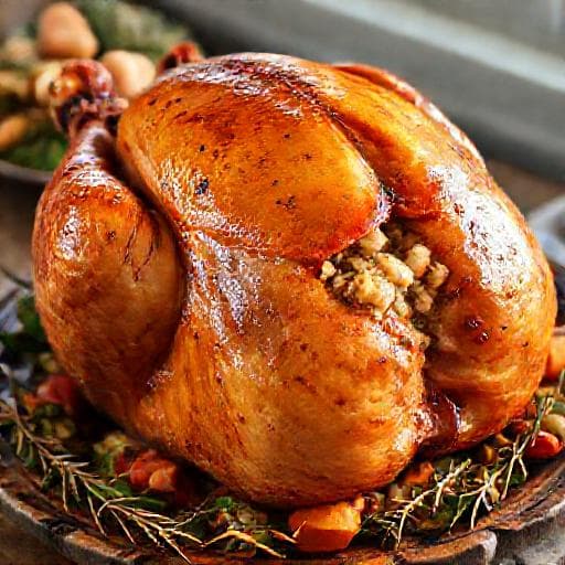 Klassisk Helstekt Kalkon med Traditionell Stuffing