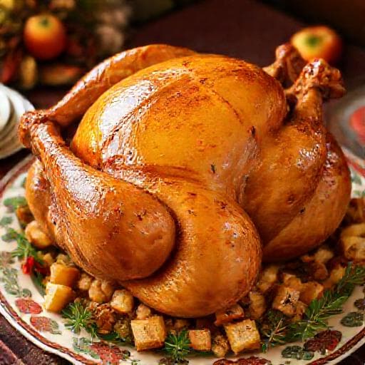 Helstekt Kalkon med Äpple- och Kranskaksstuffing