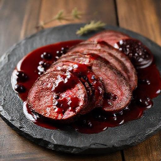 Hjortstek med Lingon- och Enbärssås